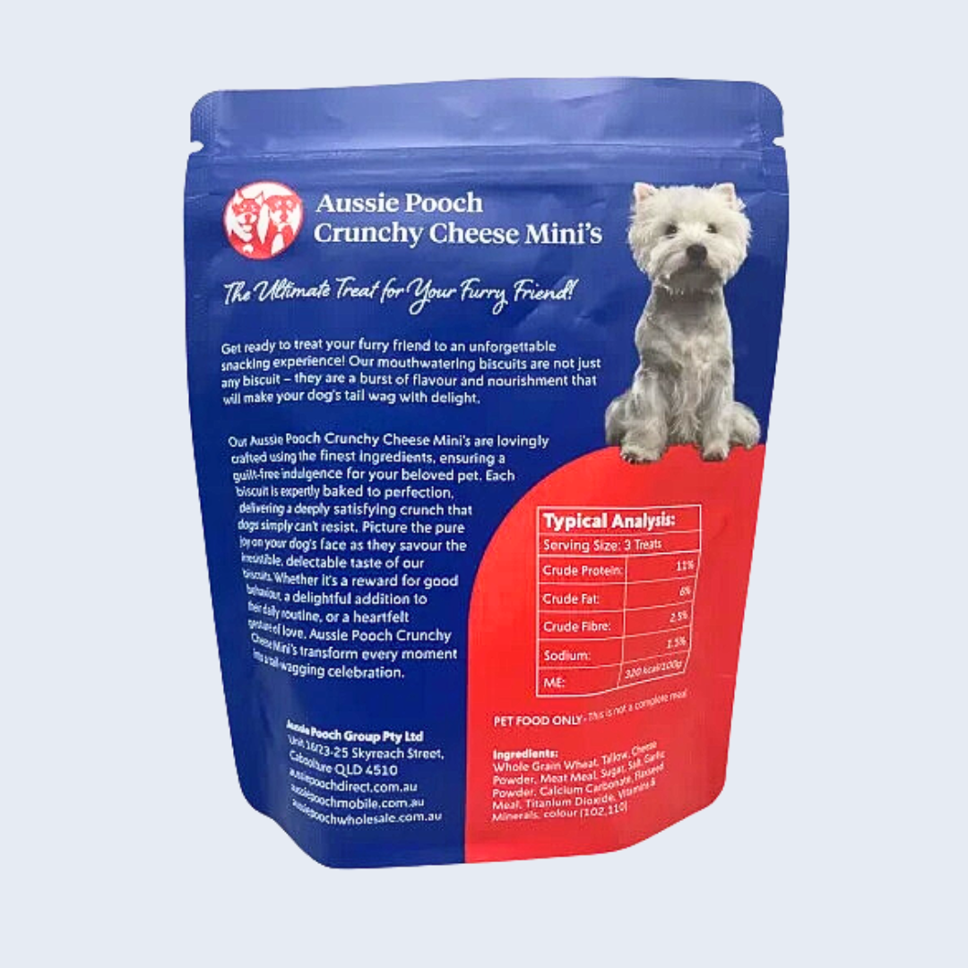 Aussie Pooch Mini Biscuits 500g - Cheese