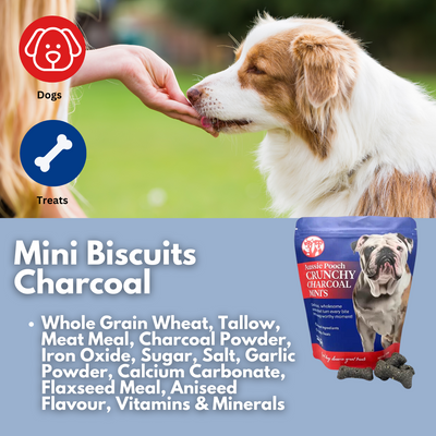 Aussie Pooch Mini Biscuits 500g - Charcoal