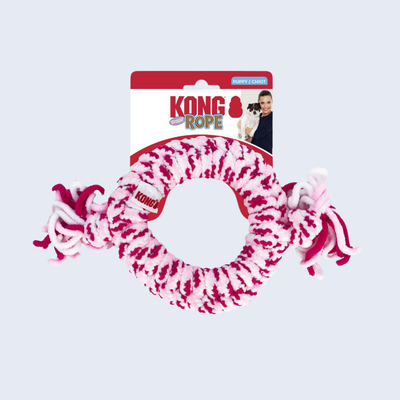 KONG Puppy Rope Ring Dog Throw & Tug Toy Assorted Medium