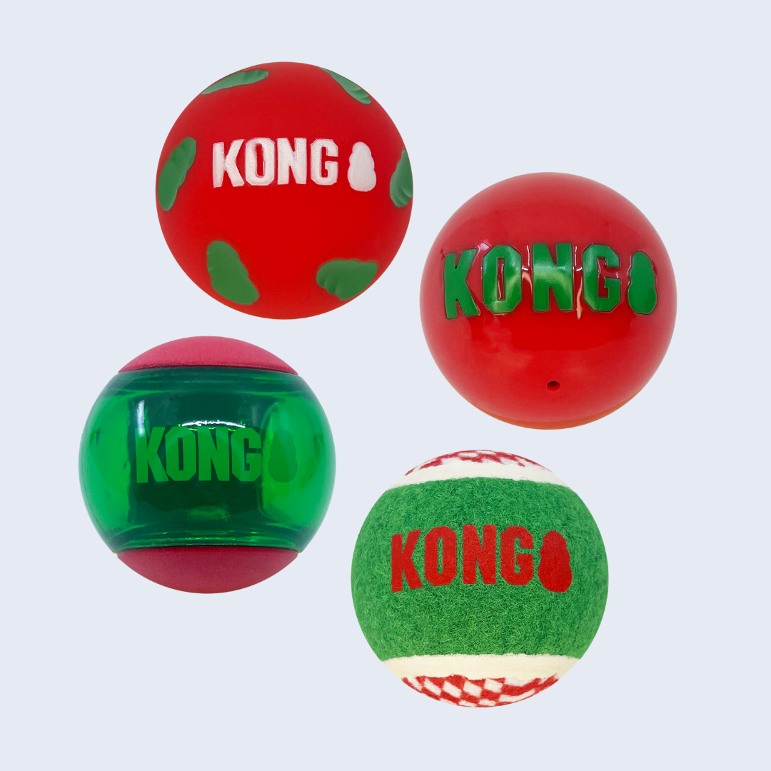 KONG Holiday Occasions Christmas Balls 4pk