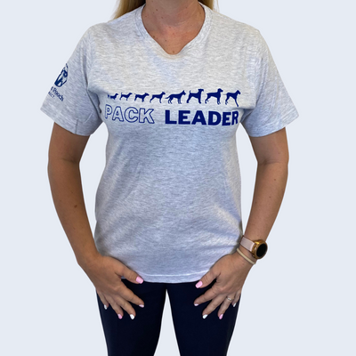 Dog Lovers Unisex Cotton Tee - Leader of the Pack - Grey