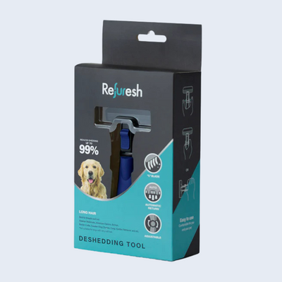 Refuresh Medium size Gentle Deshedding Brush Tool for Pets with Long Hair