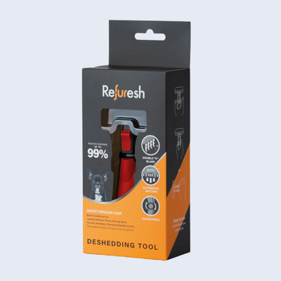 Refuresh Small size Gentle Deshedding Brush Tool for Pets with Short/Medium Hair